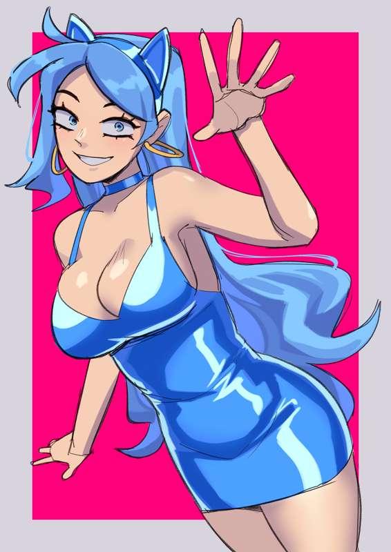 turned brain off to draw... Shiny Marcy appeared on canvas??? weird???