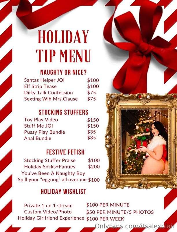 🎄💚𝓗𝓞𝓛𝓘𝓓𝓐𝓨 𝓣𝓘𝓟 𝓜𝓔𝓝𝓤💚🎄Below you will see prices like never bef..