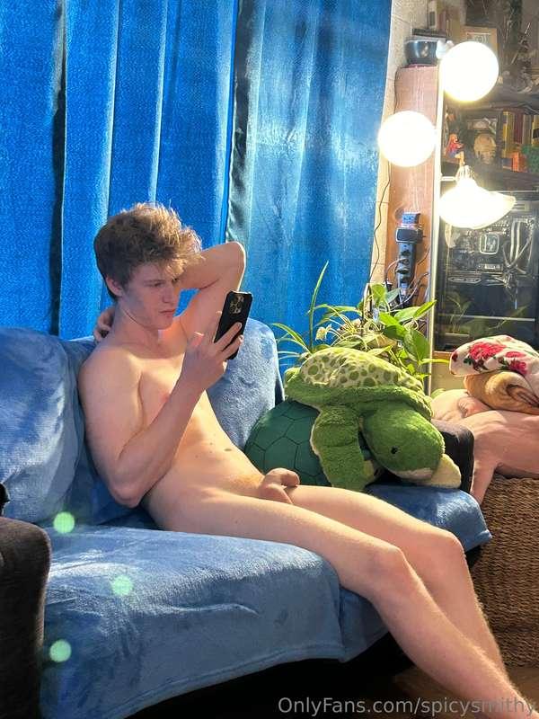 Does your boyfriend sit around the house like this or am I g..