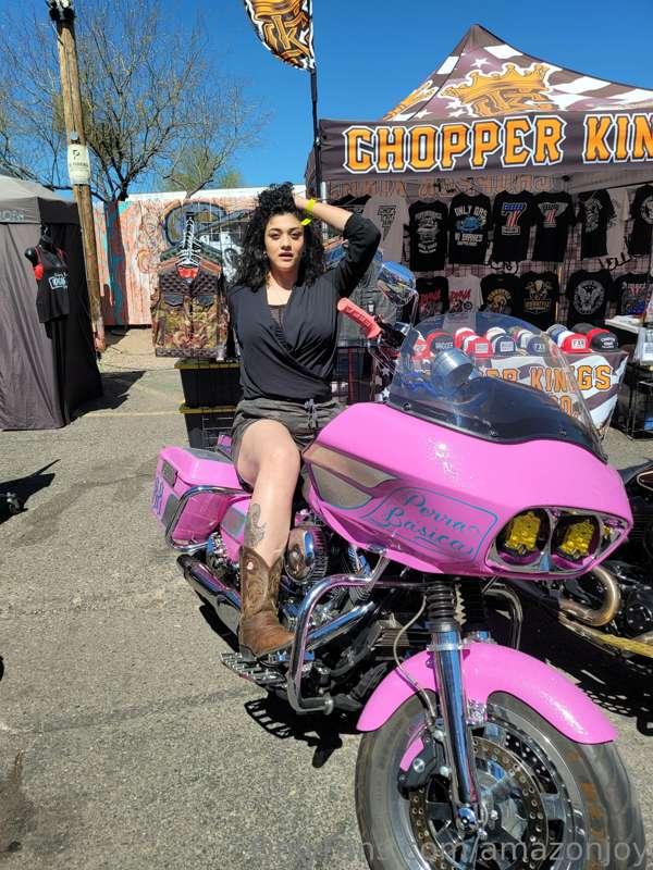 See me on a motorcycle