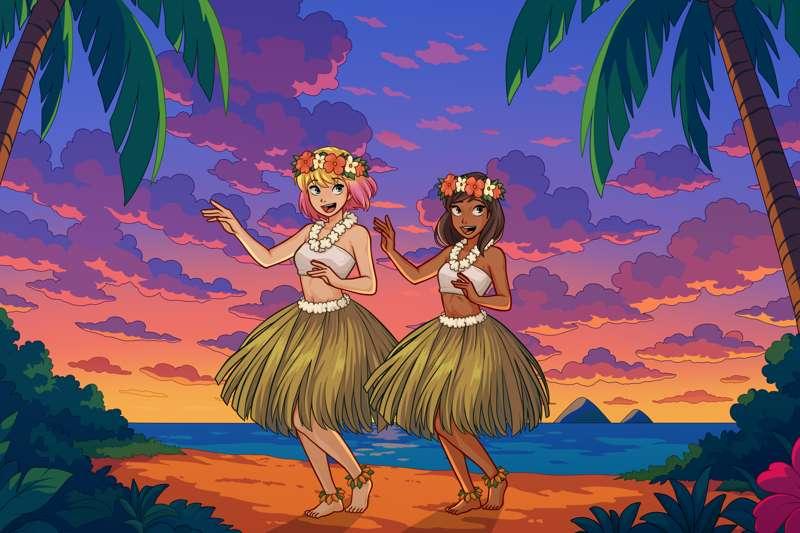 Gwenpool And Kamala Khan Hula Wallpaper (Commission)