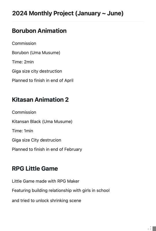 2024 Monthly Project (January ~ June)