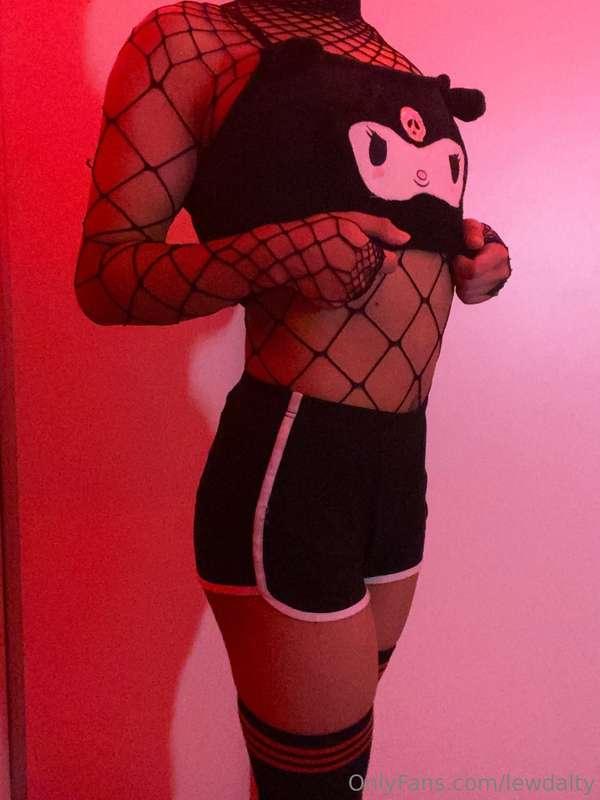 First post of the year! Femboy in a fishnet suit! :3