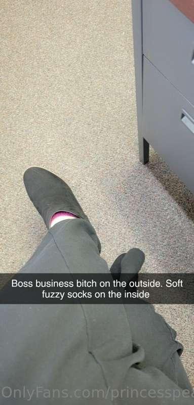 Always gotta have the fuzzy socks