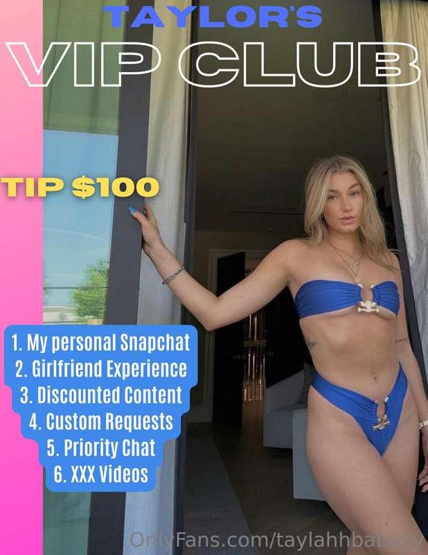 Introducing my brand new VIP club 😻 Tip $100 to join.