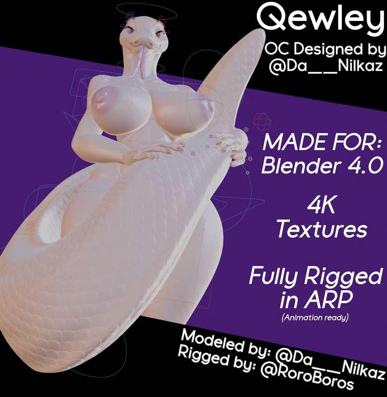 Qewley! NSFW Model, Fully rigged, Released!