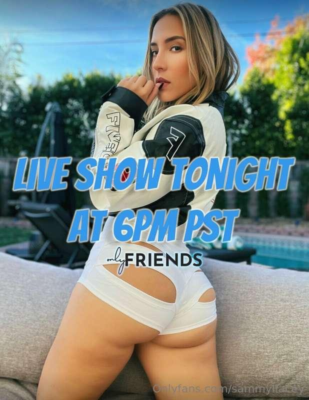 😈 LIVE SHOW TONIGHT 😈 Join me at 6pm PST? VIPs only 💕