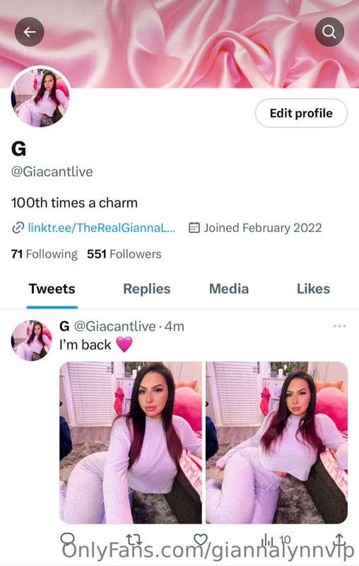 🎉 Back on Twitter @ Giacantlive