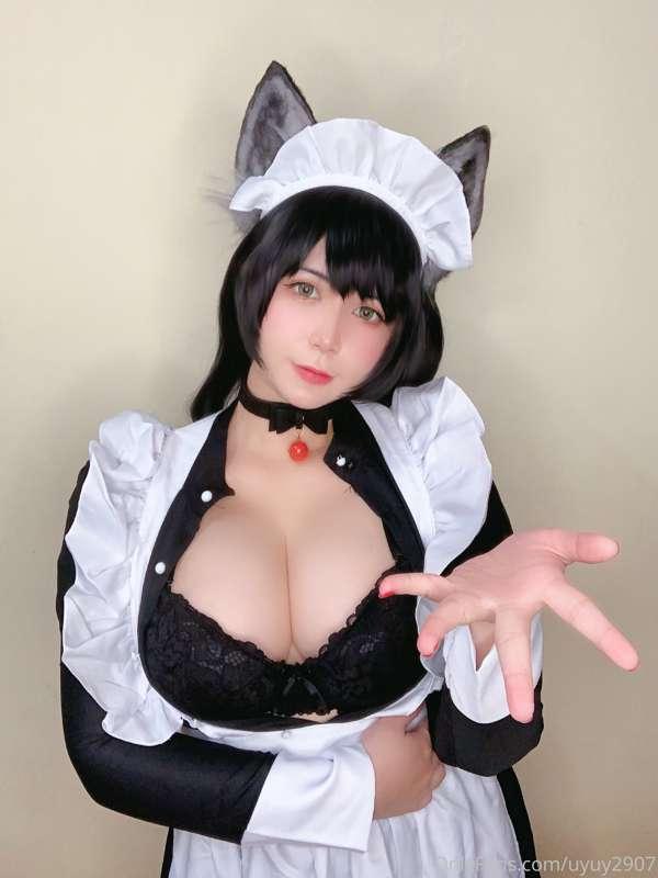 Stay home with me, master. 
Tip me 22$ for Maid Atago set (5..