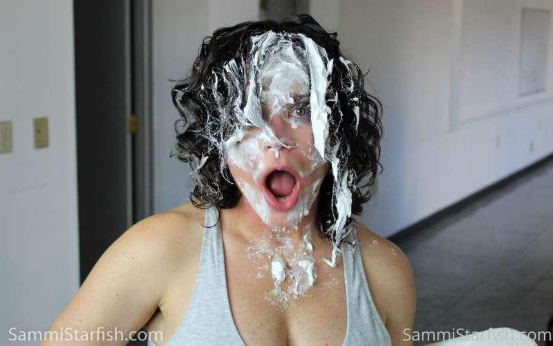 Look at me being all messy!  This is the aftermath of a whip..