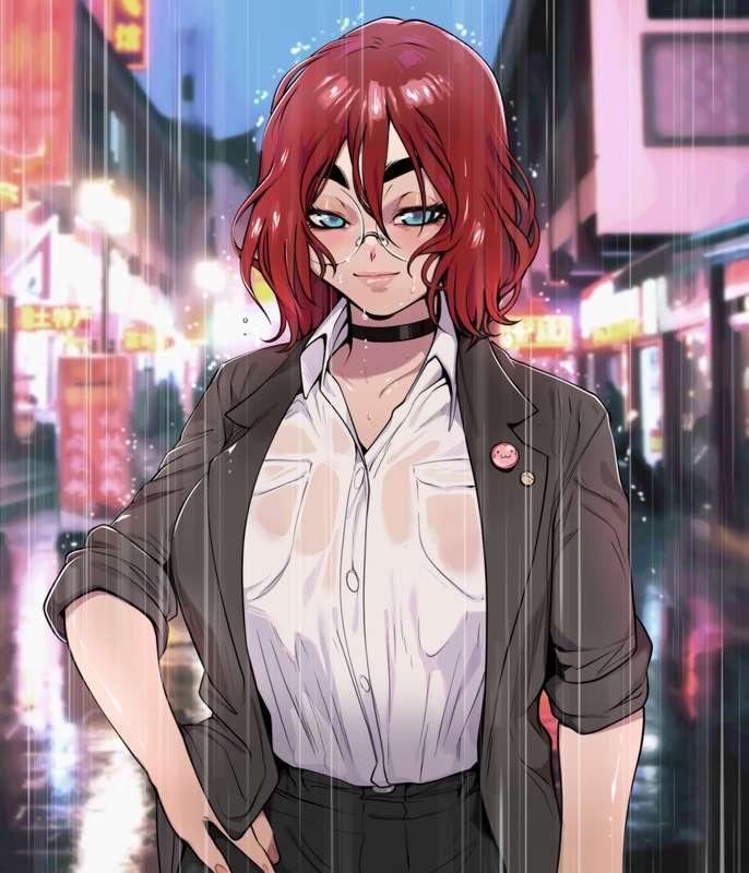 In the rain...