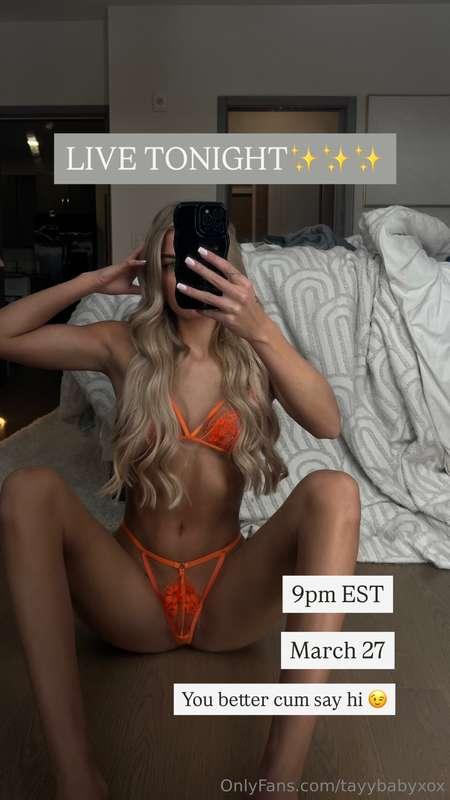 9pm EST!! See you there cuties♥️💦CHEAP $5 entry👅
