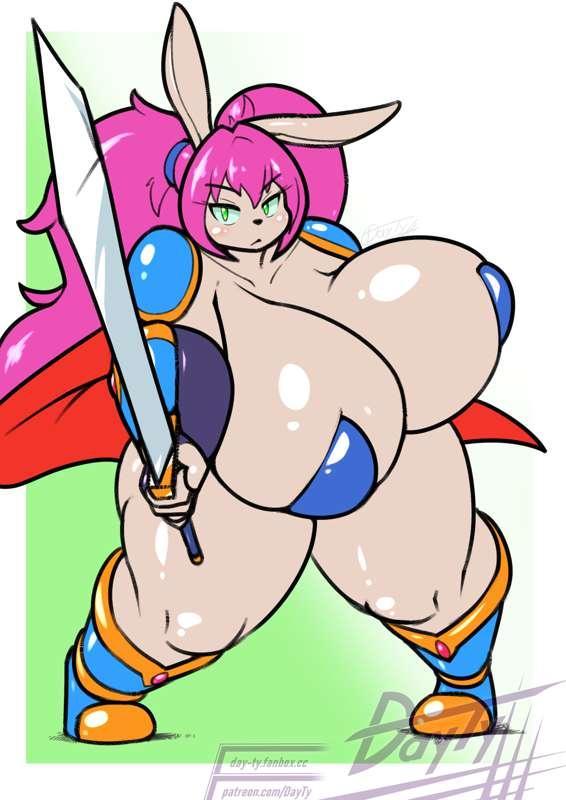 Chubby rabbit swordswoman