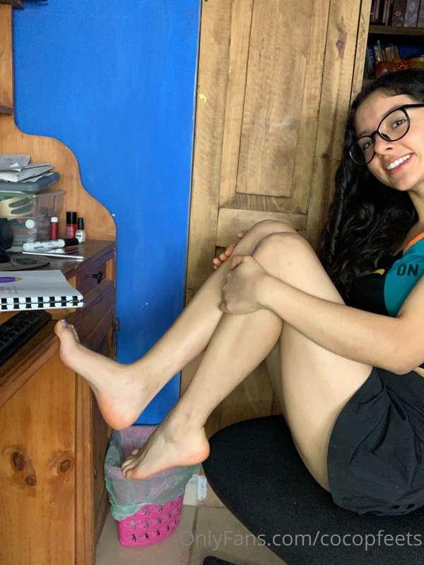 working here, touching my toes