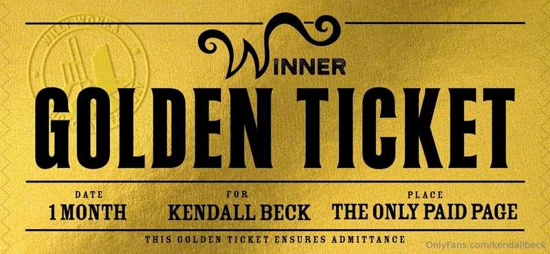 The first golden ticket has been opened on @morekendallbeck ..