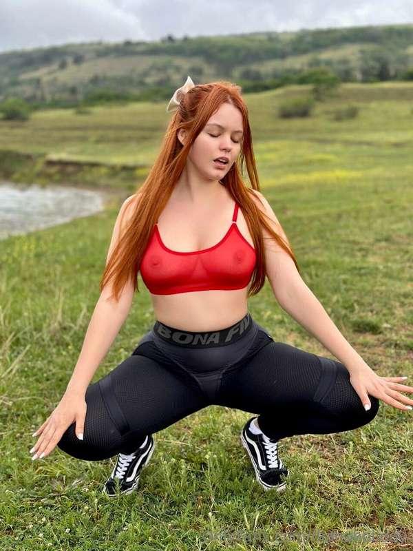 Enjoying the cool mountain air and cooling myself down after..