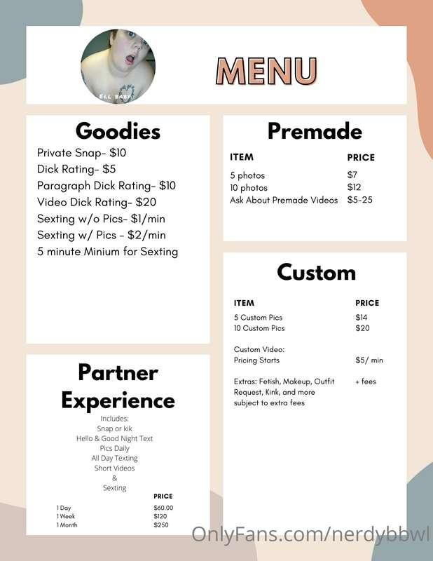 New menu 🥵 grab a custom today 😉