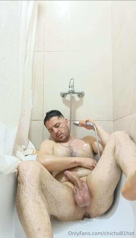 After a soccer game, I came home, went to the shower to rela..