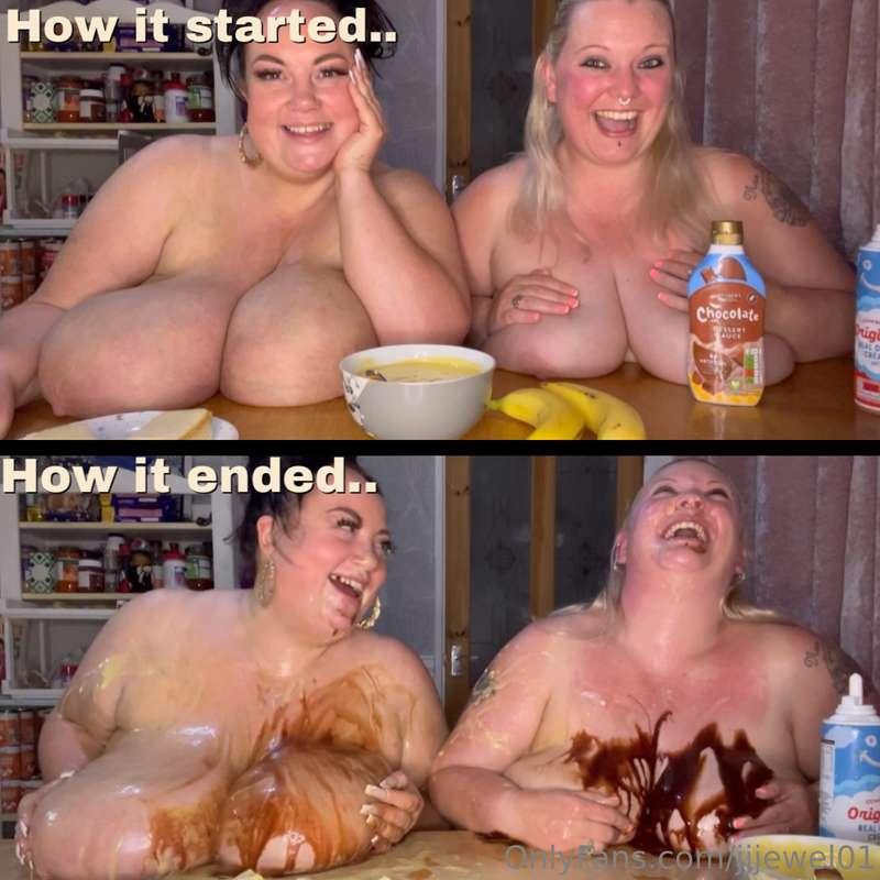 So here’s the before and after of the food sploshing clip fi..