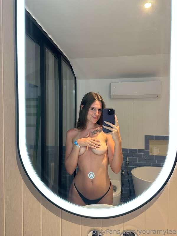 something about bathroom mirrors just makes everything feel ..