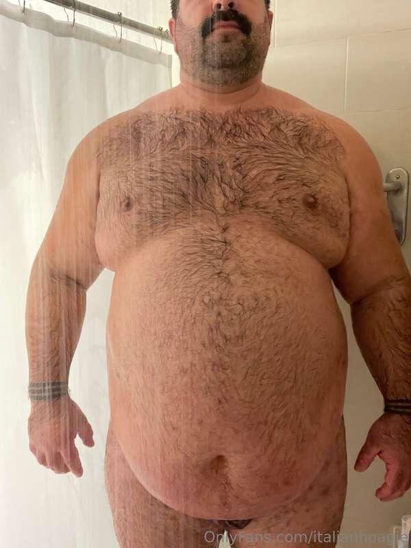 Full frontal, feeling huge in the shower