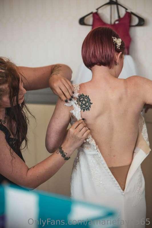 Throwback to getting dressed for the wedding