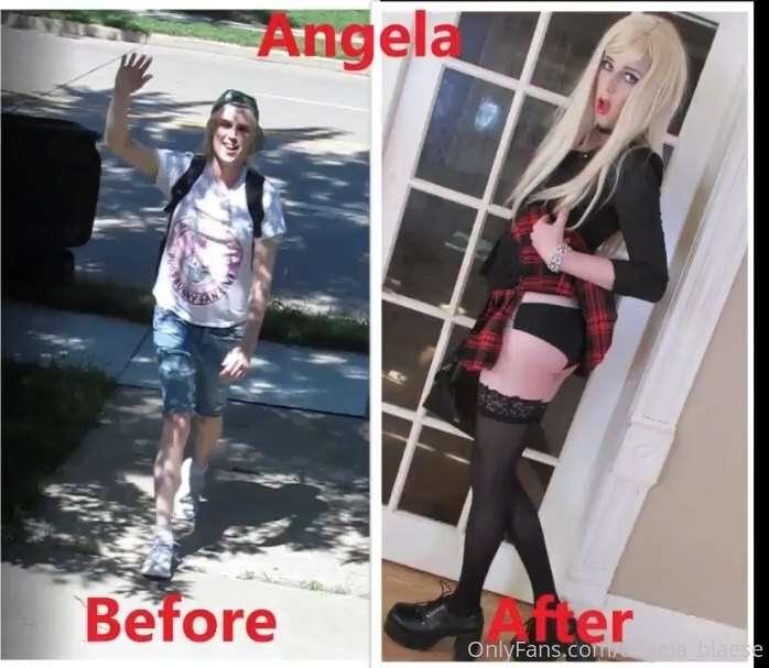Before and after Pic of my First transformation at the Sissy..