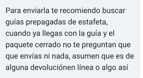 Gracias por los tipsssss para enviar!!