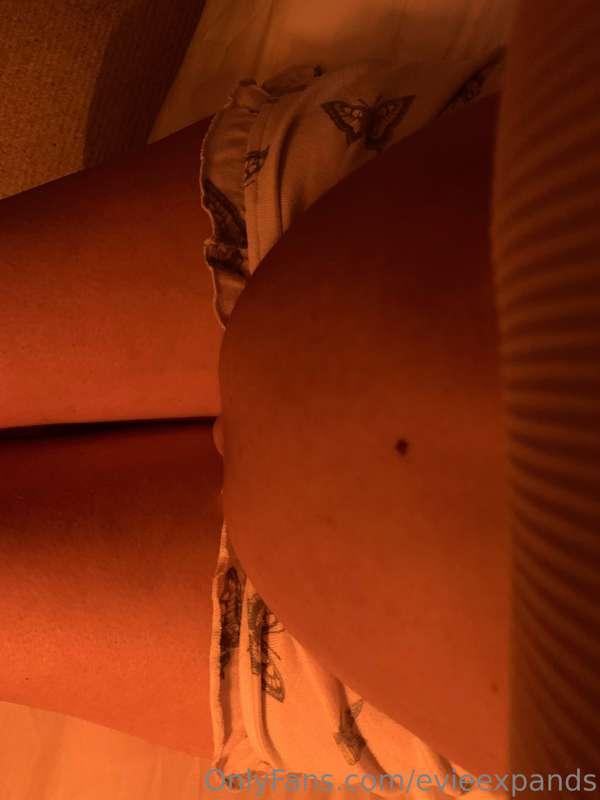 Belly button is popped and stretched tight already?! I’m goi..