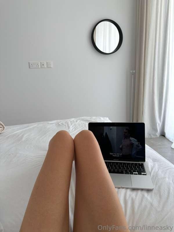 alone in my bed.. watching netflix 😛 check your dms for more