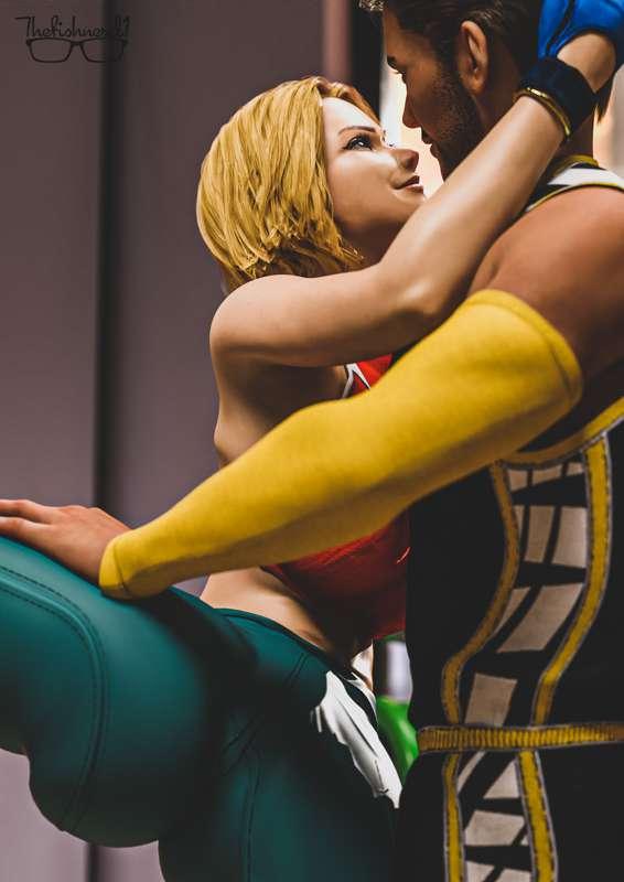 Oversplits assisted stretch with Blue Mary (KOF)