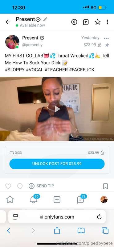 Go sub to @presently asap! Free page and she just posted our..