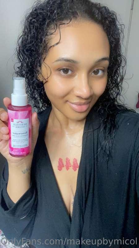 I use this rose water AFTER I use all my water based product..