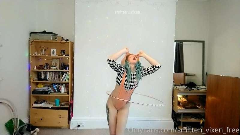 Hula hooping in an atomic wedgie!
 I start off clowning arou..