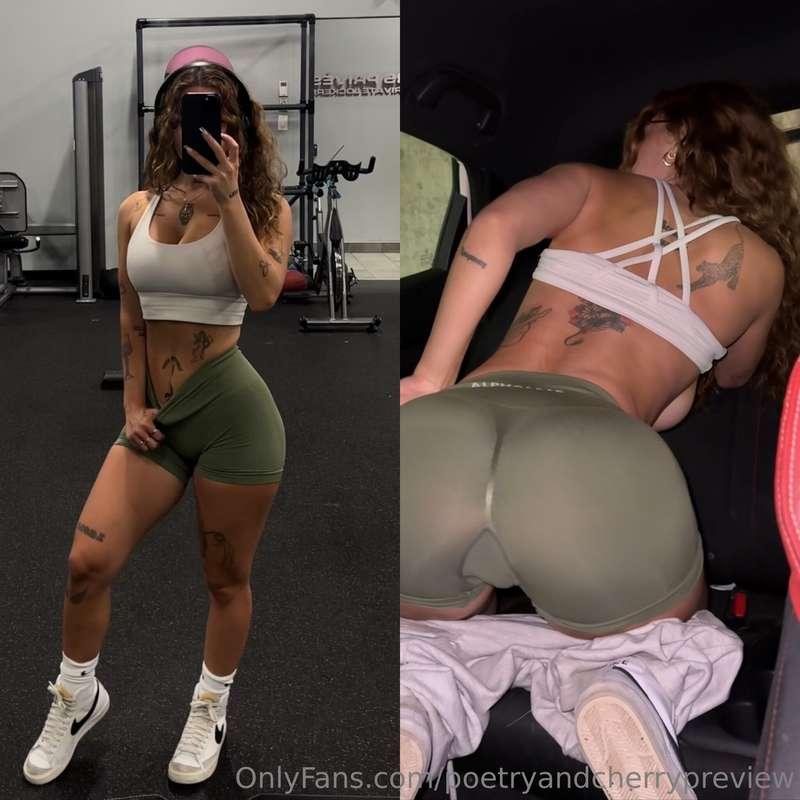 FINGERING IN MY CAR 🚨💦after a hot workout I get myself naked..