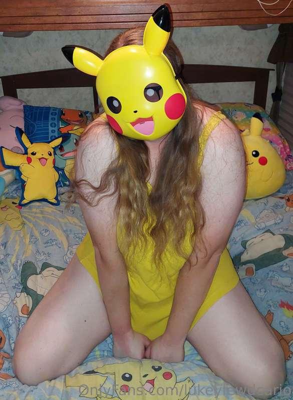 New Pikachu mask from the dollar store! ^.^