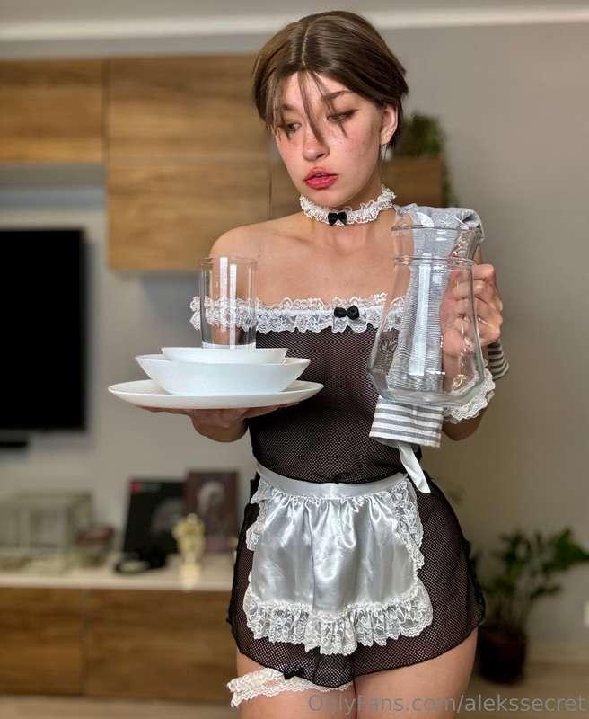 What do you think about my housewife outfit? Can I go around..