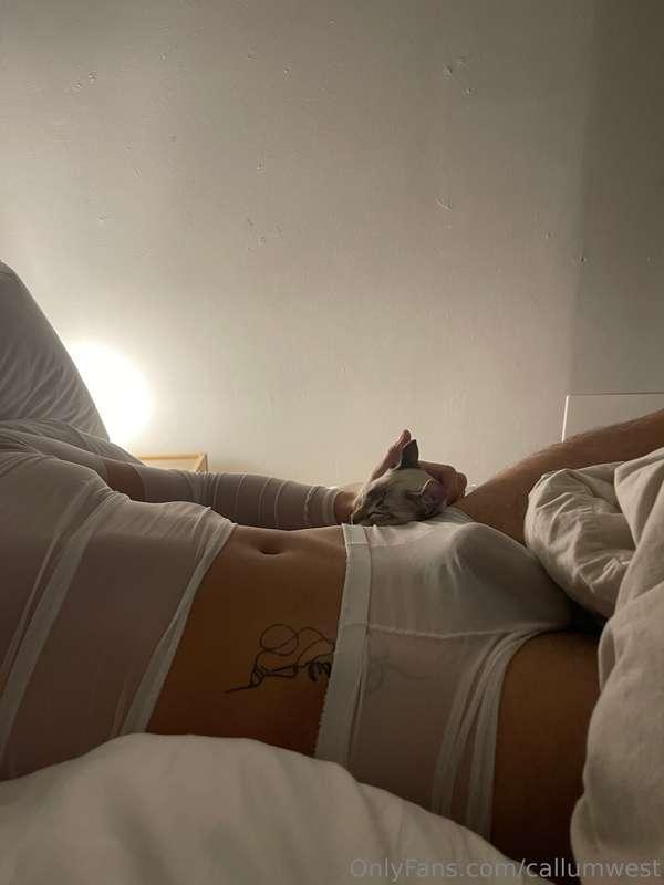 Just laying in bed with my cat, you should join and cuddle 🙈..