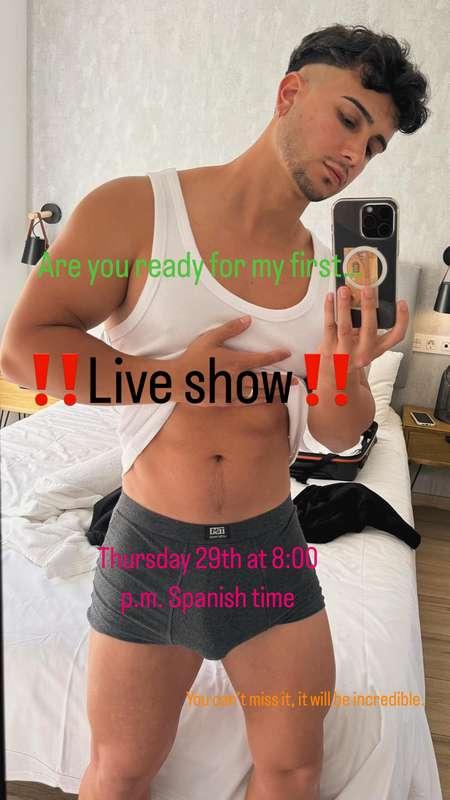 Are you ready for my FIRST LIVE SHOW⁉️ It will be on Thursda..