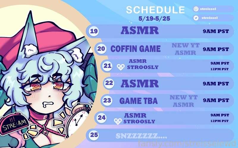streaming schedule for this upcoming week~!!! we hit the bodycam stream goal so expect that this upcoming saturday &lt;3

─── ･ ｡ﾟ♡: .♡ . ♡ ｡ﾟ･ ───

~Find all my links here~! https://streissel.carrd.co/

#vtuber | #fyp | #lewdtuber | #shortstack | #mommy | #lewd |  #irl |  #ass | #thicc | #cute | #pawg | #chubby | #curvy | #pearshaped |  #femdom | #dominant | #findom | #submissive | #alt | #thick | #tits | #boobs | #pussy | #tits | #bigass | #bigboobs | #bigtits | #booty | #egirl 
