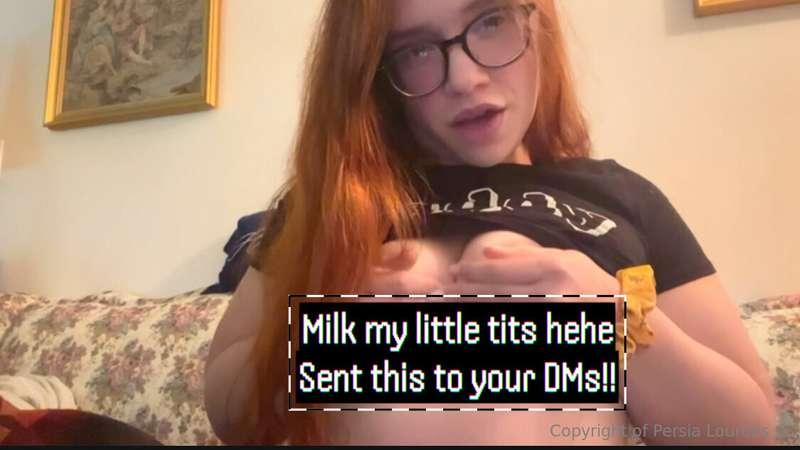 **Slowly milking my full little titties in your face** 🍼💦💦 I..