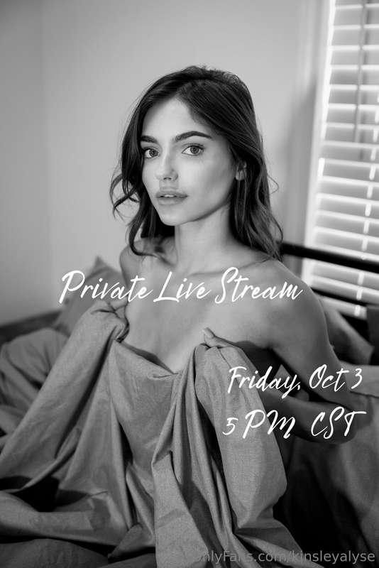 Friday, October 3rd, 5 PM CST I'll be having my first ever 🤍..