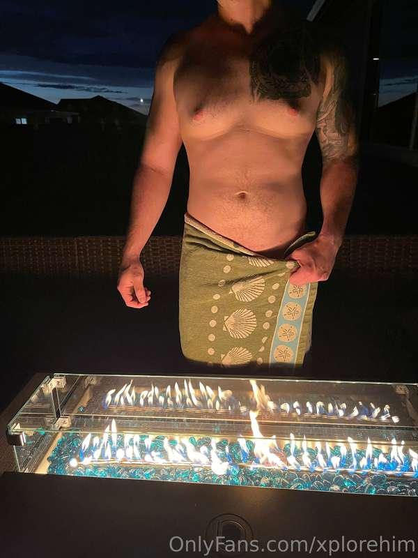 Needed to warm up by the fire. 🔥😈