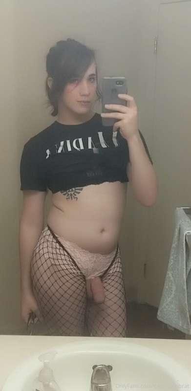 Baby got her first pair of fishnets uwu