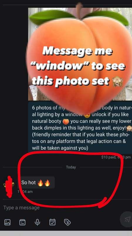 🍑 message me “window” for my first locked photo set in a lon..