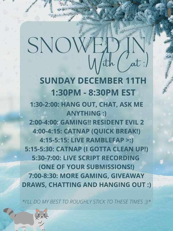 ❄️❄️ Brrr! It's Almost Time to Get Snowed In With Me! [All Tiers Welcome!!!] [Live Streaming] [Gaming] [Live Recording] [Ramblefap] [NSFW] [Ask Me Anything] [Let's Hangout!] [Patron Appreciation]