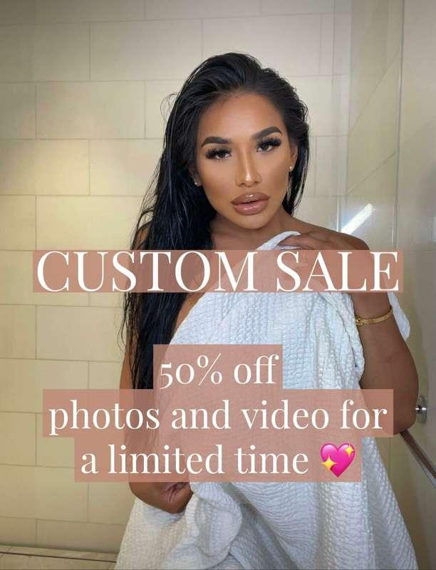 Hi babes 💖I'm having a CUSTOM sale! 50% off my custom videos..