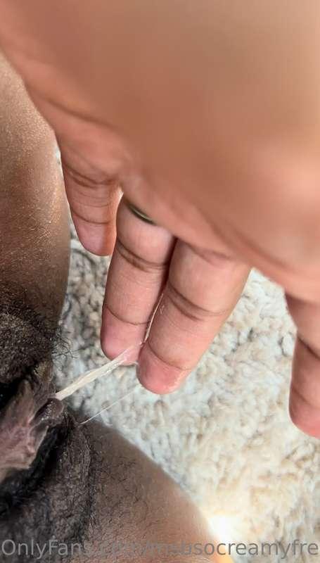 The aftermath of me playing with my pussy real quick cuz i w..