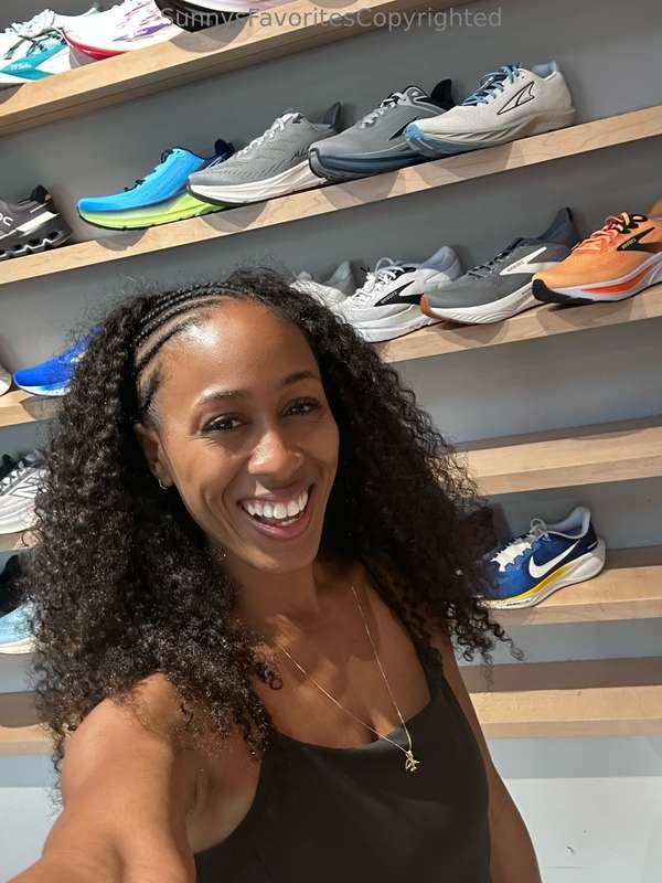 Trying on shoes today.. thinking about running a marathon. A..