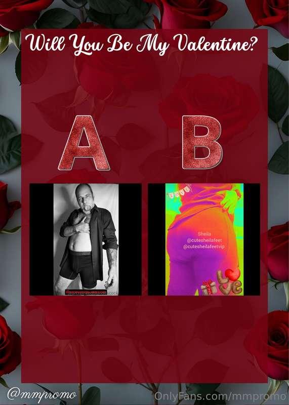 ❤️𝖡𝖾 𝖬𝗒 𝖵𝖺𝗅𝖾𝗇𝗍𝗂𝗇𝖾❤️

❣️ Round 2❣️

𝒜: @artsyinkedblondescock..